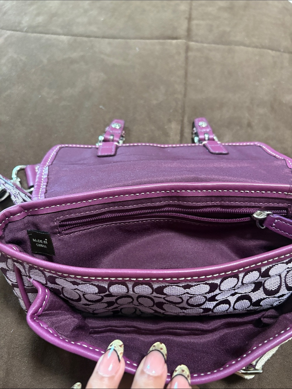 Coach Purple Signature Canvas Crossbody Belt Bag - Picture 3 of 4